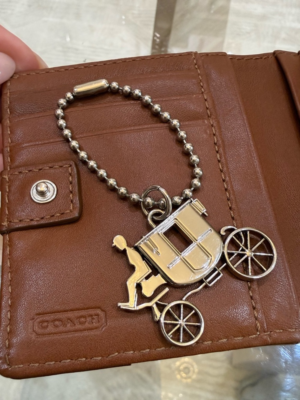 Coach Silver Carriage Motif Necklace. - Picture 5 of 10